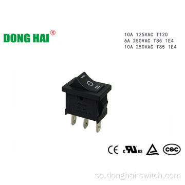 Riix badhanka 10A 250VAC Black Rocker Switch